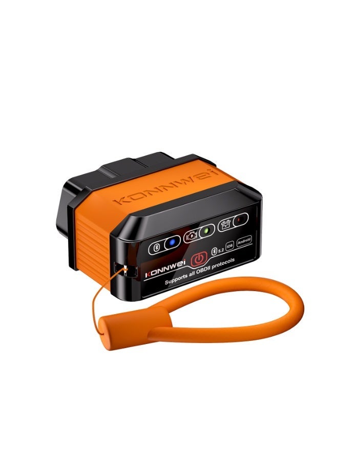 Konnwei ماسح OBD2 بلوتوث 5.2، أداة تشخيص السيارات اللاسلكية Fixd، تعمل مع iOS/Android، قارئ رموز محرك السيارة، مسح رمز الخطأ، اختبار الأداء، مناسبة لـ 99% من السيارات - Image 2